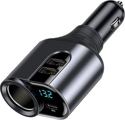 China Cyberpunk Super Fast Car Charger Lighter Cigarette Socket Type-C USB Quick Charge 3.0 166W For HUAWEI IPhone Samsung OPPO Vivo for sale