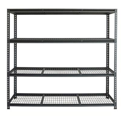 China Corrosion Protection Slotted Corner Shelving Rivet Shelf Boltless Metal Grooved Angle Iron Shelving Goods for sale