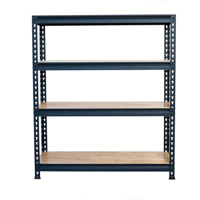 China Corrosion Protection Heavy Duty Metal Steel Warehouse Stacking Storage Rivet Shelving Rack Black for sale