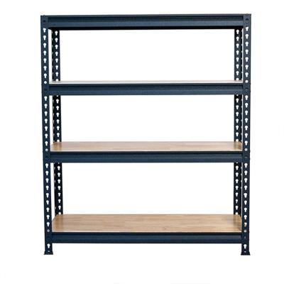 China Corrosion Protection Heavy Duty Black Galvanized Metal Laminated Boltless Shelving Rack Warehouse Storage Rack for sale