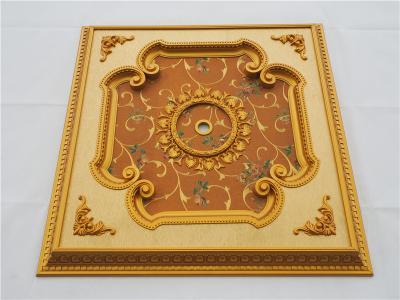 China Artistic Ceilings Adjust Lighting Decorative Elegant Square Ceiling Medallions Ceiling Domes PU Ceiling Domes Ceiling Tiles for sale