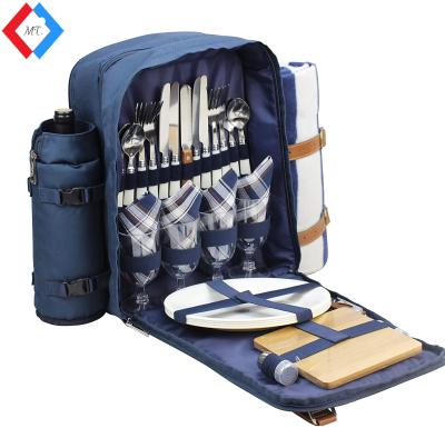 China Outdoor Camping Picnic Rucksack Picnic Backpack For 4 Person Portable Picnic Bag Picnic Backpack Set For Outdoor Camping for sale