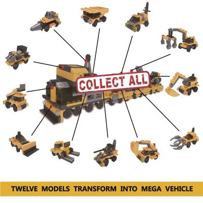 China Mega Combine Vehicle Branded DIY To Assemble Motor Car Mini ABS Block For Kids for sale