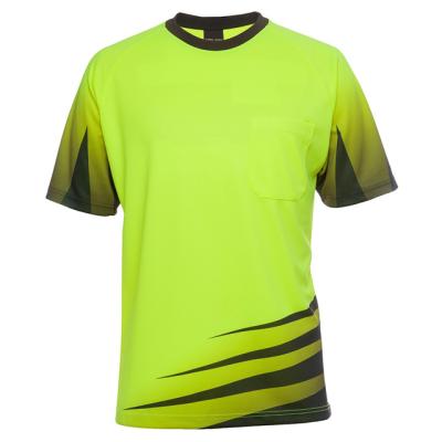 China Wholesale Casual Custom Short Sleeve T-shirt Fluorescent Colors Safety Bright Neon Tee for sale