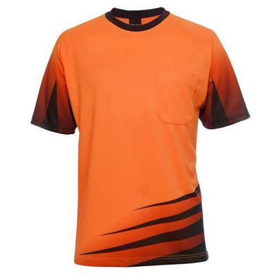 China Wholesale Men's Custom Logo Polyester Neon Orange Lightweight Casual T-Shirt for sale