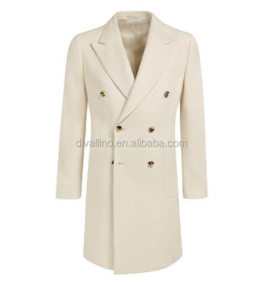 China 2021 anti-shrink factory direct white woolen overcoat with lowest factory wholesale price for sale