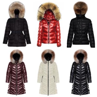 China 2021 factory direct breathable women's winter down jacket with big raccoon fur with lowest wholesale prices for sale