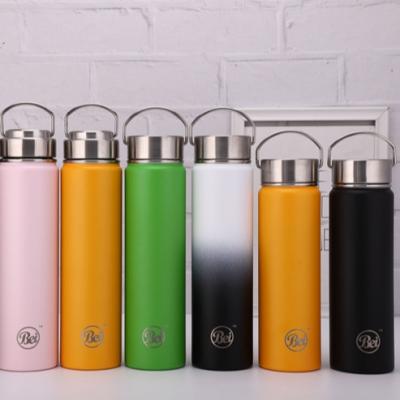 China PORTABLE Customized Logo Stainless Steel Vacuum Insulated Wide Mouth Water Bottle Thermal Flask With Handle for sale