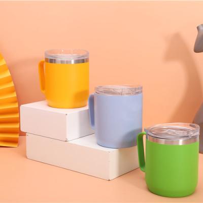 China Sustainable Good Quality New Design Colorful Stainless Steel 12oz Fashionable Mug With Handle Vacuum Mug for sale