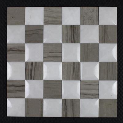 China Decorstone24 3D Parquet Design Marble Backsplash Mosaic Pattern Seamless Mosaic Slab Texture for sale