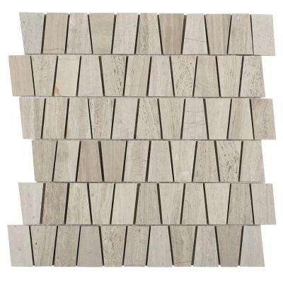 China Decorstone24 Parquet Wood Grain Marble Trapezoid Mosaic For Kitchen Wall Slabs for sale