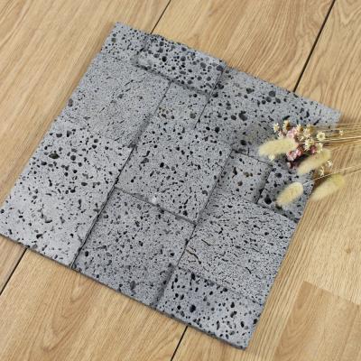 China Decorstone24 Lava Stone Basalt French Pattern Parquet Mosaic Slabs For Wall Decoration for sale