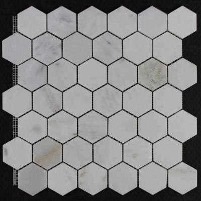 China White Marble Parquet Decorstone24 Hexagon Honeycomb Floor Tile 48mm Mosaic for sale