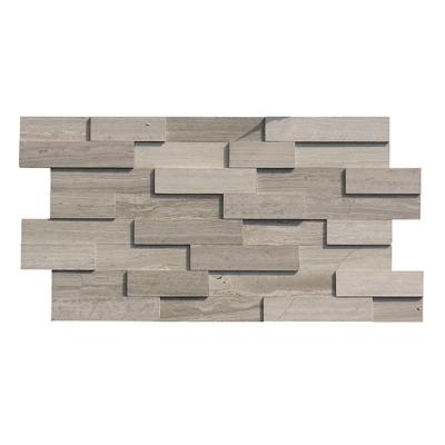 China Interior/Exterior Wall Cladding Panels Chinese White Marble Oak Vein Stacked Stone Panels Culture Stone For Home for sale