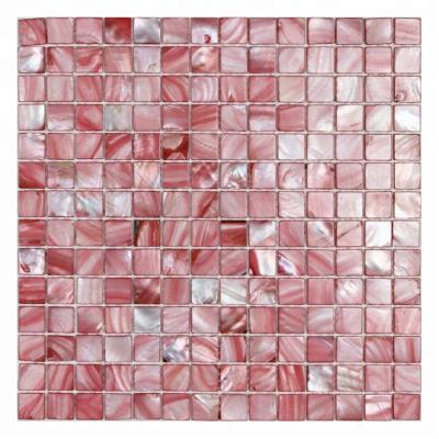 China Parquet Natural Pearl Seashell Mosaics Pink Backsplash Tiles For Kitchen Bathroom for sale