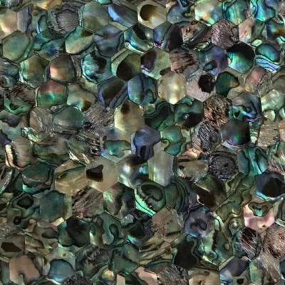 China Iridescent Abalone Shell Backsplash Wall Tiles Pearly Parquet Mosaics Panels Customized for sale