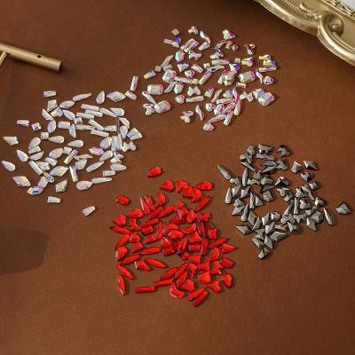 China Instant Magic Nail Art Rhinestone Decorations Beauty 100PCS Beauty Drill Accessories Color Explosion Stone Aurora Special Shape Flat Bottom Nail for sale