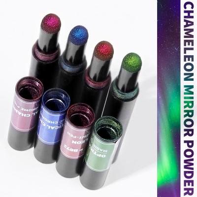 China Phantom Super Fine Nail Professional Mirror Aurora Nail Glitters Air Cushion Magic Solid Chameleon Chrome Powder Pen for sale