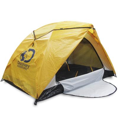 China Tube type tent stake 2020 high grade double layer hot sale yellow waterproof outdoor camping tent for sale