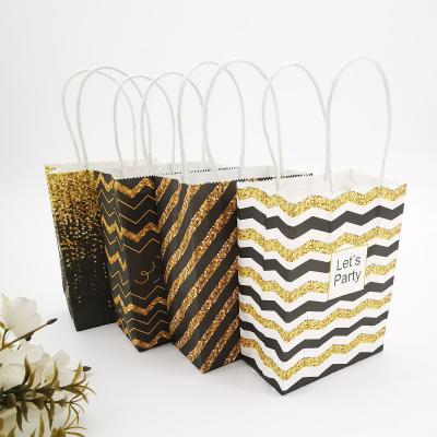 China Recyclable Party Supplies Mini Kraft Handle Bag Kraft Paper Bag Party Supplies Paper Small Bag for sale