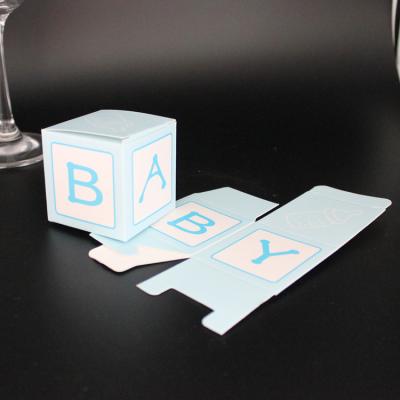 China Food Square Baby Shower Favor Candy Box Gift Wrapping Paper Box Party Supplies Gift Box for sale