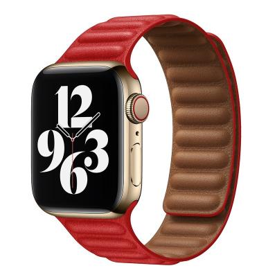 China Natural Classic Leather Loop Magnetic Watch Band For Apple Watch 38mm 40mm 41mm 42mm Genuine Leather Multicolor Strap For Iwatch 7 6 5 4 for sale