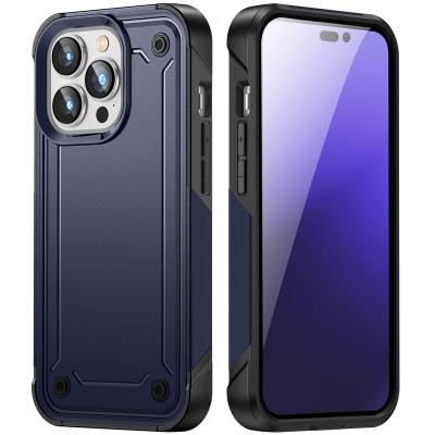 China Shockproof 2 in 1 PC TPU Hybrid Protective Phone Case For Iphone 14plus Military Grade Shockproof Drop Resistant Phone Case Cover for sale