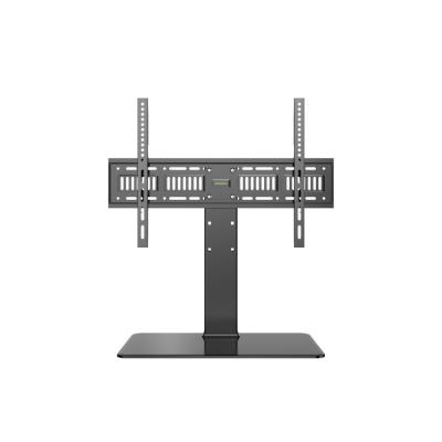 China Cold Rolled Steel Universal Table Top TV Stand With Height Adjustable Glass TV Mount For 32