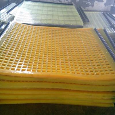 China Ore Polyurethane PU Screen Sieve Panel Plate Mesh With Grid Holes for sale