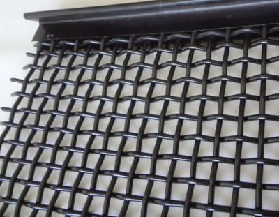 China Plain Weave 65 MN Frame Hook 5mm Crimped Steel Wire 65Mn Rock Stone Sand Mine Sifting Gravel Crusher Hung Vibrating Mesh Screen for sale