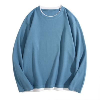 China Anti-pilling spring hoodies girl anti-pilling round neck waffle shirt waffle shirt. for sale