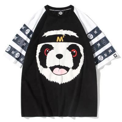 China Popular anti-pilling short sleeve ragdoll T-shirt, panda print cartoon anti-pilling sleeve men and women wear, summer loose and large for sale