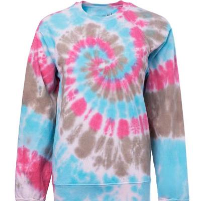 China Youthful Anti-Wrinkle Anti-Wrinkle Tie Dye Neck Raglan Sleeve Classic Round Hoody Hoody for sale