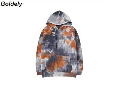 China 2021 men's loose anti-pilling anti-pilling popular logo links dye sweatshirt hoodie trend joker OR coat fried street for sale