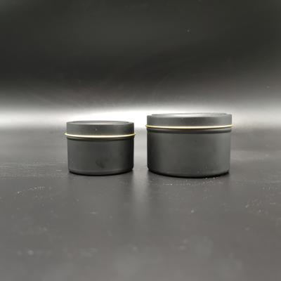 China Gift & Hot Selling Decorative Craft Matte Black Candle Tin 4oz/6oz/8oz Candle Tins With Metal Lid for sale