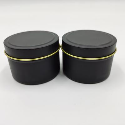 China Gift & Craft Wholesale 4oz Black Candle Tin Luxury Romantic Metal Tins Jars Container For Scented Candles for sale