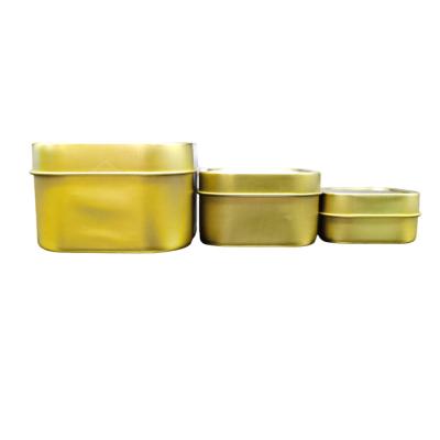 China Gift & Wholesale Empty Square Craft Candle Tin Cans Gold Colors Custom Candy Tin Cans for sale