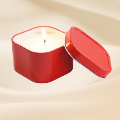 China Gift & High Quality Craft Square 8oz Candle Tin Can With Sliding Lid for sale