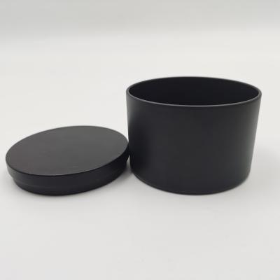 China Gift & Wholesale High Quality Craft Candle Jars Empty 8 All Black Candle Tin With Lids 2021 New Style for sale