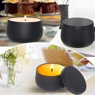 China Gift & BEST Craft GIFT CHOICE Black Candle Tins Jar DIY Ur Own Candles As Birthday Gifts for sale