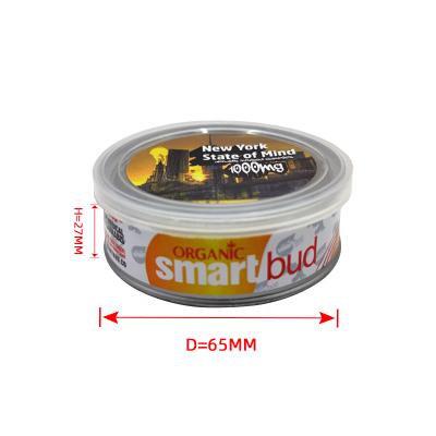 China Empty Food Tin Can With Plastic Lid Round Can Wholesale Container For Dried Sardines Etc. for sale