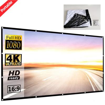 China Cheap Foldable Single Frame Projection Screen For LED Projector 100inch 16:9 Projector Screen for sale