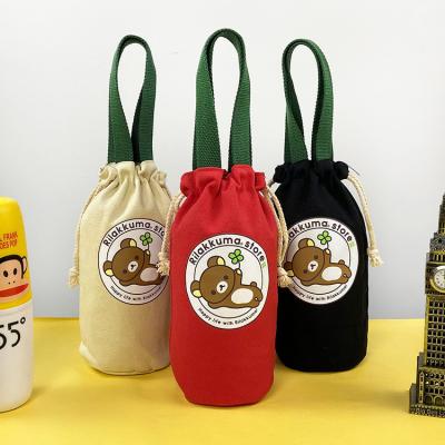 China Wholesale Waterproof Bottle Carrier Covers Insulated Warm Water Bottle Sleeve Drawstring Water Bottle Bag Holder Bag Customized for sale