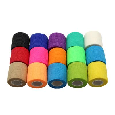 China Customized Printing Colored Nonwoven Self Adhesive Bandage Eco-Friendly Vet Elastic Cohesive Wrap Bandage Wholesale Easy Tear for sale