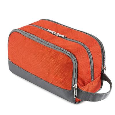 China Waterproof Portable Women's Travel Makeup Bag Shaving Dopp Kit Waterproof Toiletries Organizer For Cosmetic Toiletry Bag Orange For Men for sale