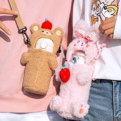 China Waterproof Bottle Protector Sleeves Holder Plush Animals Hot Water Bottles Cute Animal Covers Holder Bag Fur Animal Warm Water Bottle Cover for sale