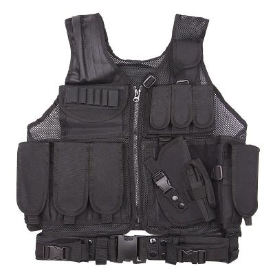 China Custom Breathable Lightweight Adjustable Black Tactical Vest Molle Combat Training Vest Tactical Vest Security For Adults for sale