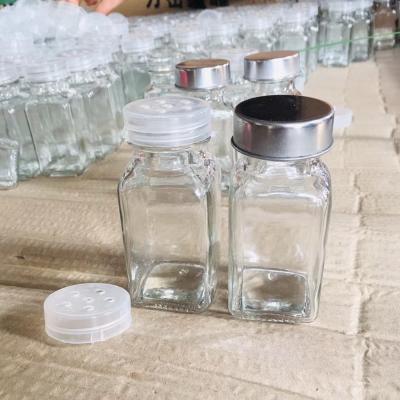 China Wholesale freshness preservation glassware for storage spicy pepper&salt shaker with stainless lid 120ml on sale en venta