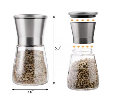 Cina 6 Ounce Pepper Grinder Salt Grinders and Viable Pepper Mill Shaker Mills Sets for Home and Kitchen on Sale in vendita