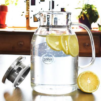 중국 2L High Borosilicate Glass Jug Sustainable Cooling Water Drinking Glassware For Wholesale 판매용